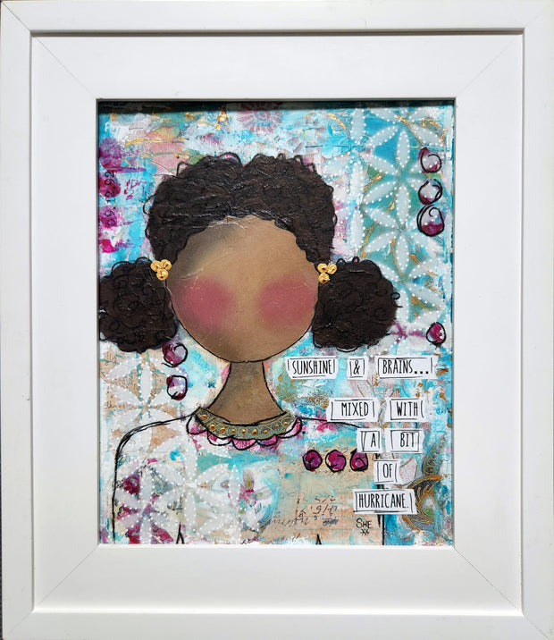 Empowering wall art for young black or brown girls. Art gift for young girls. Black girl magic. Inspiring gift for young brown or black girl. African American girl gift. Christmas or birthday gift for smart girl. #redefiningshe #herstory