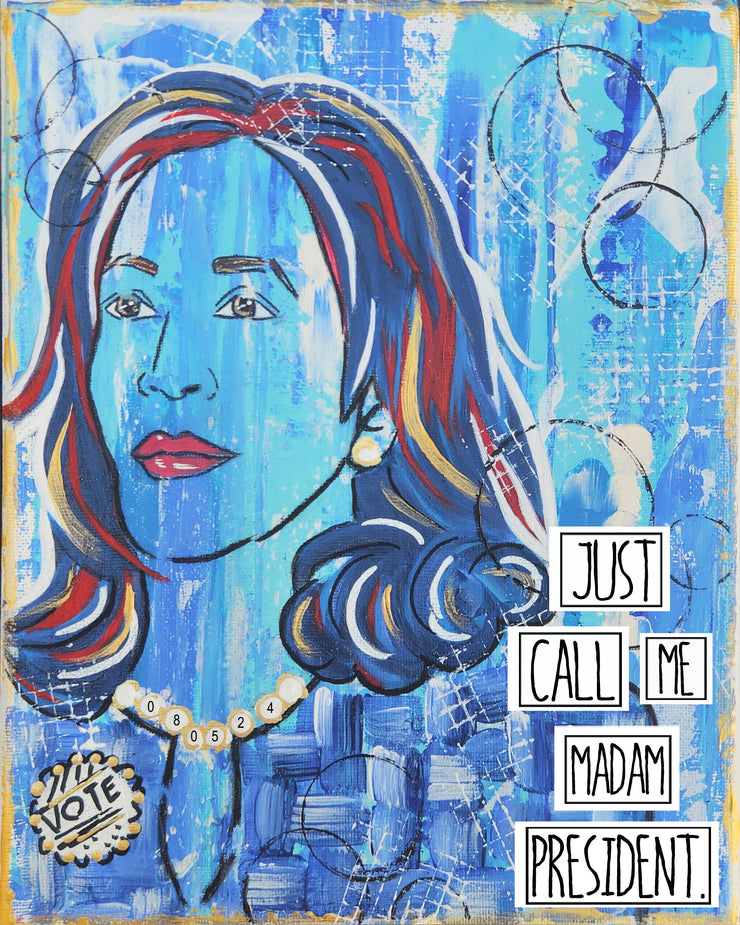 Kamala Harris art print. Original Kamala art. #kamalaharris #womanpresident #artprint #empoweringart