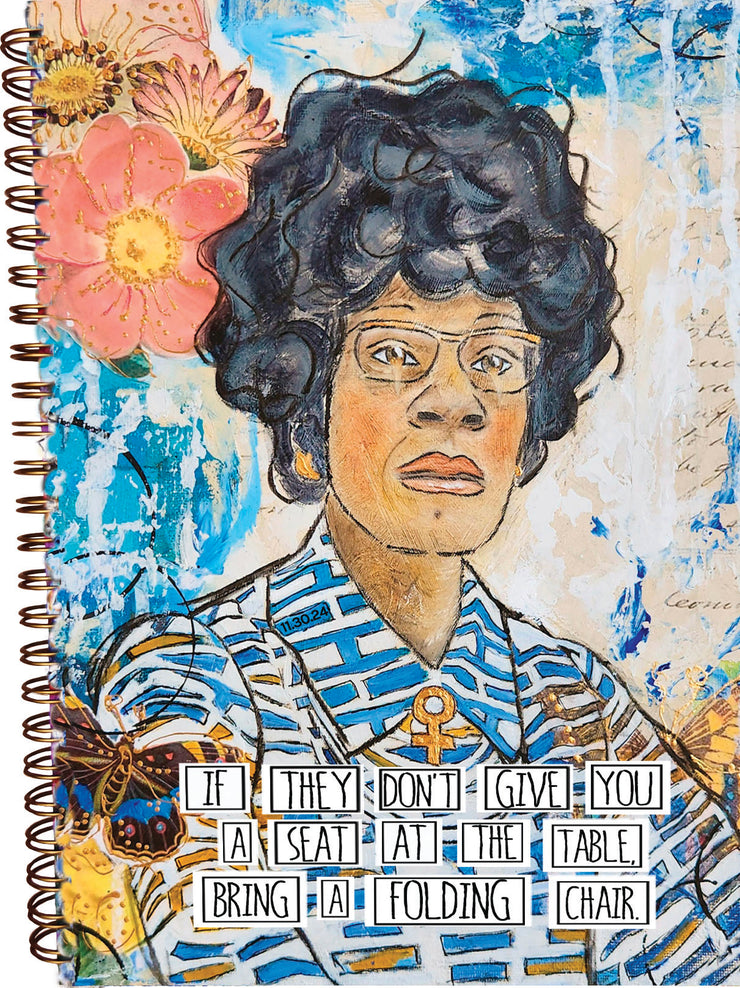 Shirley Chisolm journal. Empowering journal for stylish girl or woman. Journal for Black or Brown woman. Journal for African American lady. Feminist gift. Graduation or birthday or Christmas gift for girl or woman. 