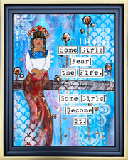 Original mixed media art. Girl art. Art for dorm room. Wall art. Feminist art. Birthday gift for young girl or teen. #HERstory Holiday gift art for girls and teens.