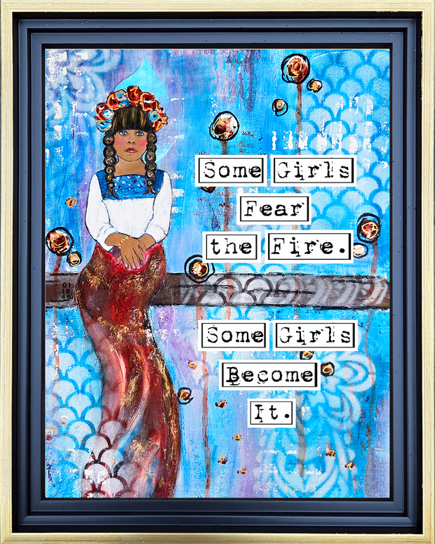 Original mixed media art. Girl art. Art for dorm room. Wall art. Feminist art. Birthday gift for young girl or teen. #HERstory Holiday gift art for girls and teens.