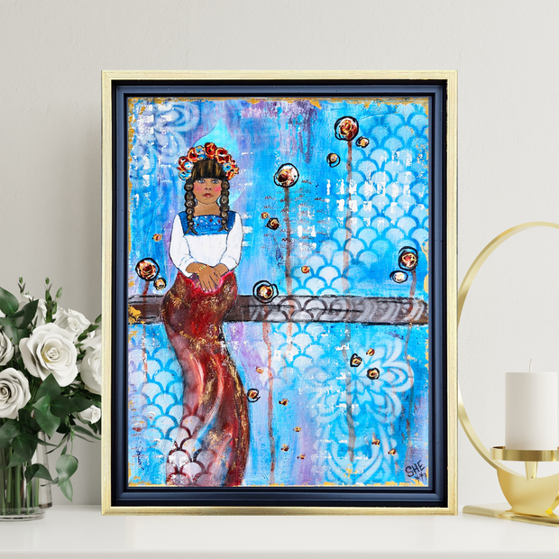 Original mixed media art. Girl art. Art for dorm room. Wall art. Feminist art. Birthday gift for young girl or teen. #HERstory Holiday gift art for girls and teens.