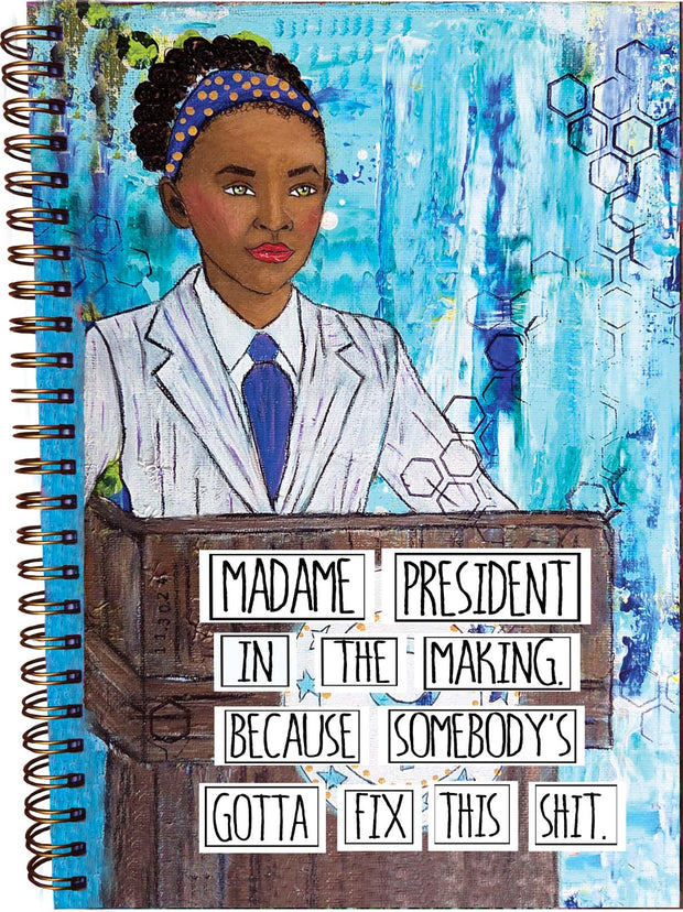 Empowering journal notebook for Girls and teens. Black girl magic gift. Feminist Gift. Political theme notebook for Girls. Gift for African American Girl or Teen. #HERstory