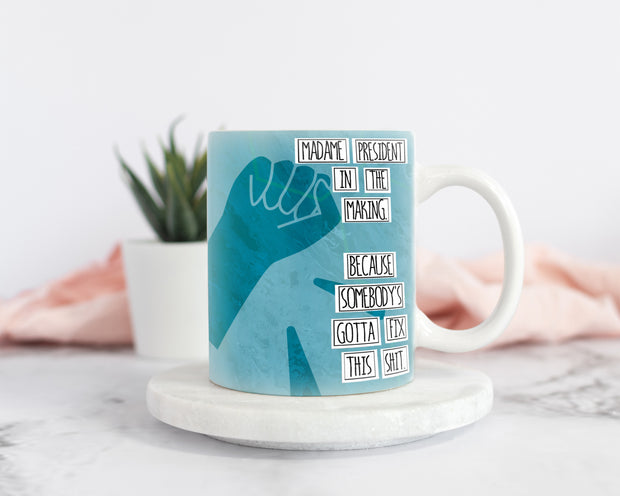 Empowering coffee mug for Ladies, Women, and Girls. Feminist Gift. Perfect birthday gift for Woman or Teen Girl. Coffee mug with political theme. Perfect Christmas Gift for Feminist or Her. Gift for Girl with Presidential ambitions. Woman Leader gift.  #HERstory #redefiningshe