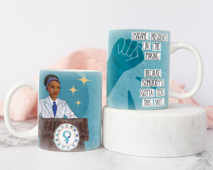 Empowering coffee mug for Ladies, Women, and Girls. Feminist Gift. Perfect birthday gift for Woman or Teen Girl. Coffee mug with political theme. Perfect Christmas Gift for Feminist or Her. Gift for Girl with Presidential ambitions. Woman Leader gift.  #HERstory #redefiningshe