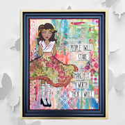 Original mixed media art for Women and Teen Girls. Art for girlfriend. Art for stylish Women and Ladies. Birthday or Holiday gift for girlfriend who loves style and clothes. #HERstory Dorm room art.