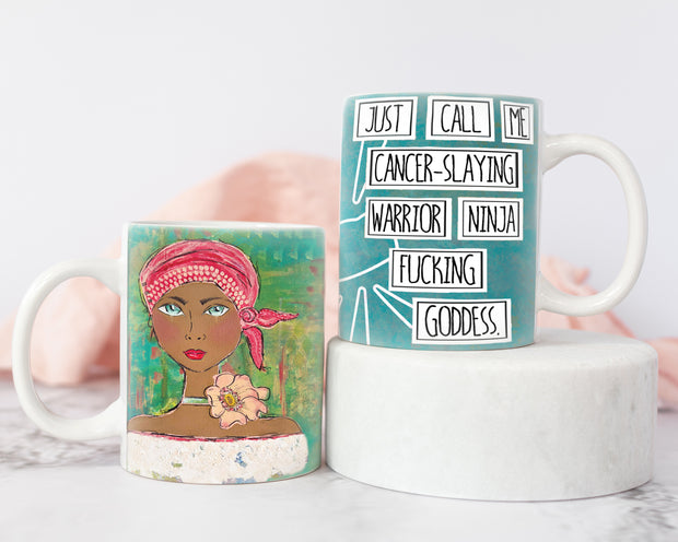 Coffee Mug Gift for woman going through cancer. Coffee mug to encourage cancer survivor. Gift for cancer survivor. Gift for woman with cancer.  Gift to encourage woman with cancer. Coffee Mug for ladies and women. Gift for strong woman. 