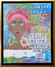 Mixed media art original. Art for Woman with cancer. Cancer survivor art. Art for strong women with cancer. #HERstory