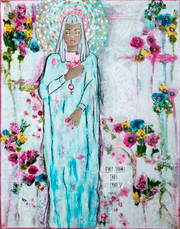 Original mixed media art for Women and Teens. Ladies art. Peace art. Birthday or Holiday gift for Women who long for peace. Spiritual art for Women and Teens. #HERstory