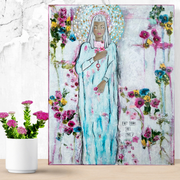 Original mixed media art for Women and Teens. Ladies art. Peace art. Birthday or Holiday gift for Women who long for peace. Spiritual art for Women and Teens. #HERstory