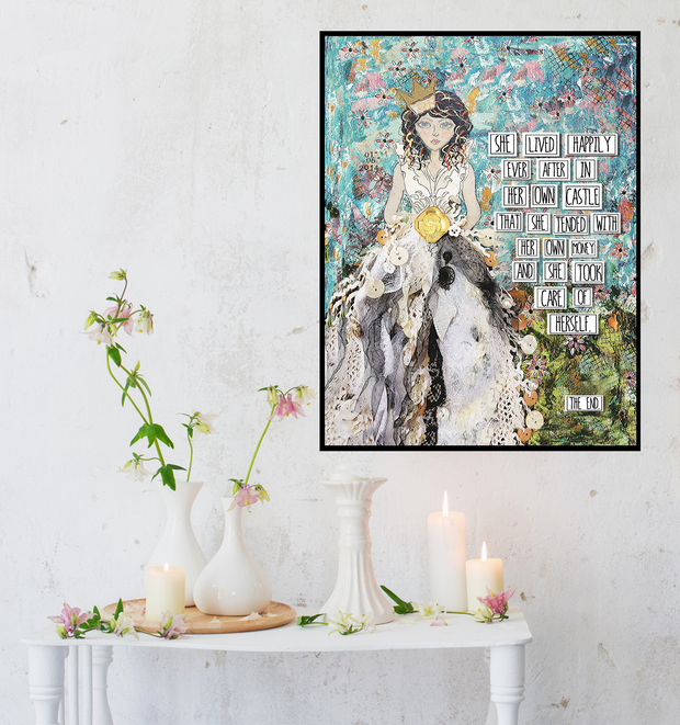 Feminist gift. Empowering art print. Gift for independent teen or woman. Birthday gift for independent girl or woman. Graduation gift for girls or teens. Castle gift. Queen gift.