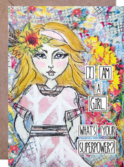 Empowerment greeting card for Girls and Teens. Inspirational greeting card for Girls. Girl Power Greeting Card. Greeting card for little Girls. #redefiningshe #HERstory