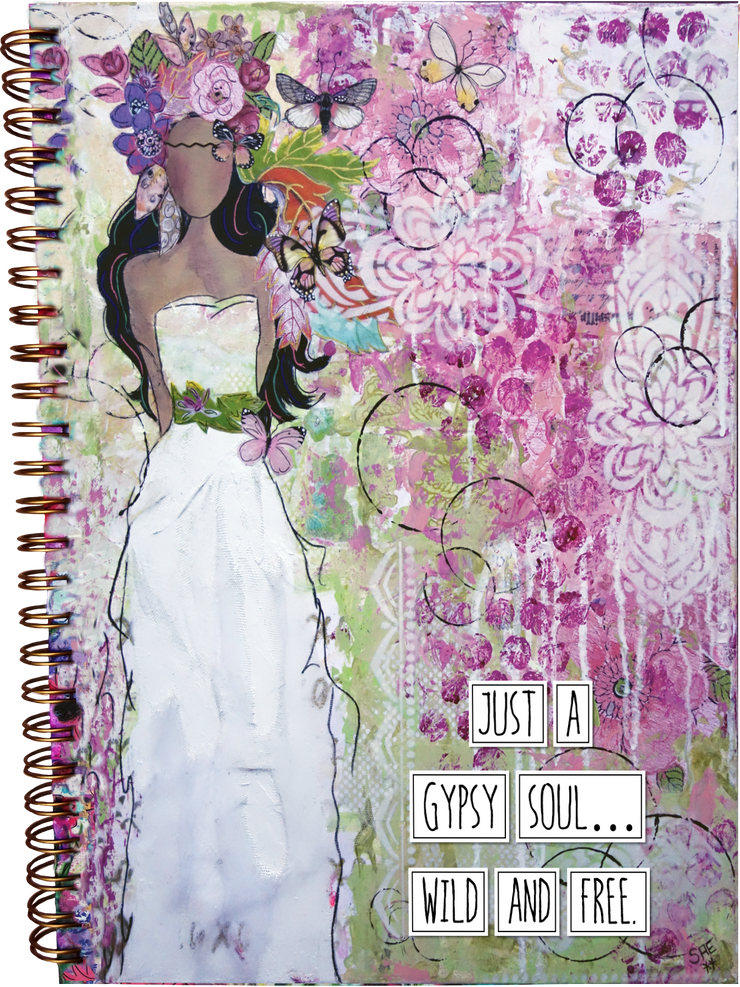 Empowering journal gift for free spirits, hippies or flower loving soul sisters. Gift for gypsy or feminist.