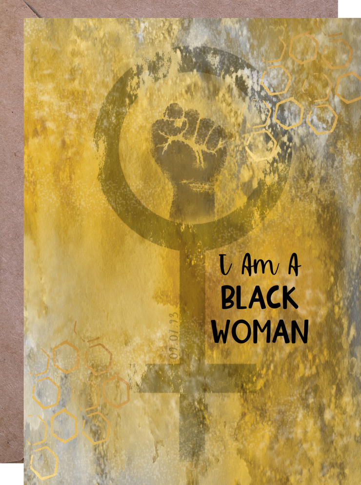 Empowering greeting card for black woman, black female, African American Woman. Inspirational greeting card for black woman. Feminist card for black women.  Card for African American Woman or African America Lady.