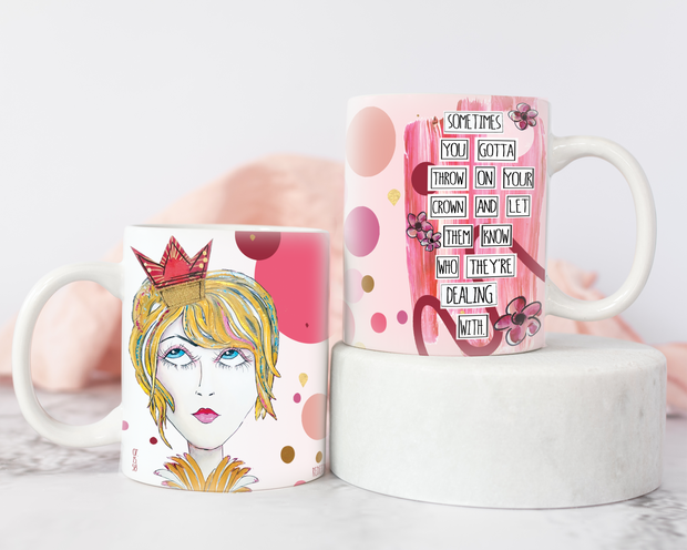 Empowering coffee mug for Ladies, Women, and Girls. Feminist Gift. Perfect birthday gift for Woman or Teen Girl. Perfect Christmas Gift for Feminist or Her. Gift for Queen. Crown gift.  #HERstory #redefiningshe