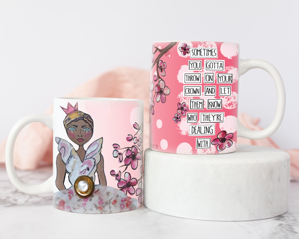 elum Home Ladies Are Limitless Pink Ceramic Mug with Empowering Women's  Message Coffee Cup Mug for Women