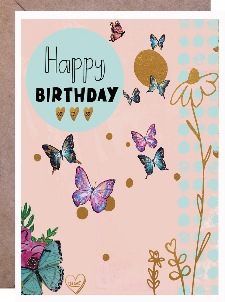 Butterflies Defy Gravity - Birthday Card
