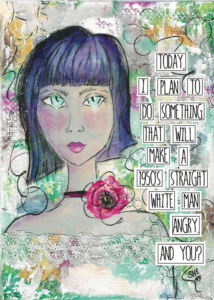 Today, I plan to do something that will make a 1950's straight white man angry.  Art Print