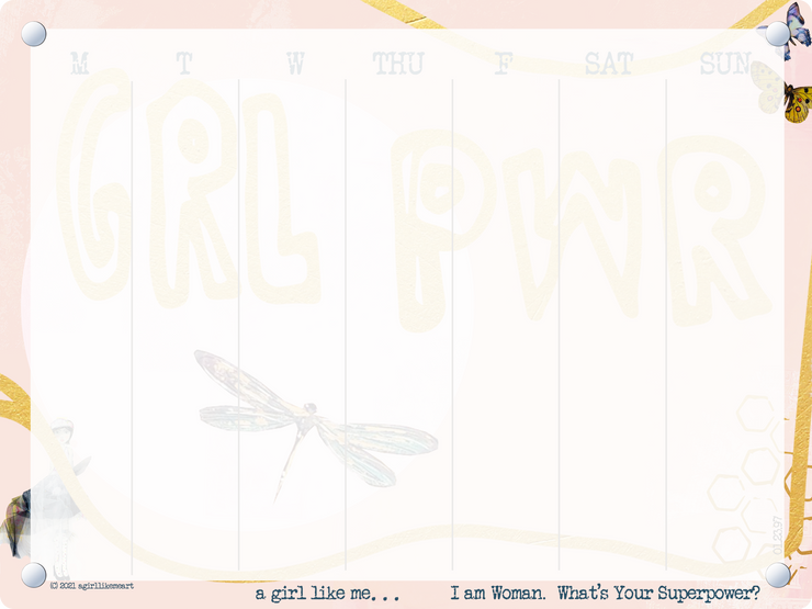 I Am Woman... What’s Your Superpower? Glass Panel Wall Calendar